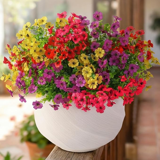 71gIldGK7KL._AC_SX679_ Outdoor Flower Pots (Mix of Hot Pink, Red, Purple, Yellow) - Image 1